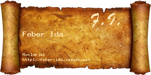 Feber Ida névjegykártya